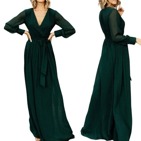 Baltic Born | Dresses | Baltic Born Deep Green Maxi Dress | Poshmark